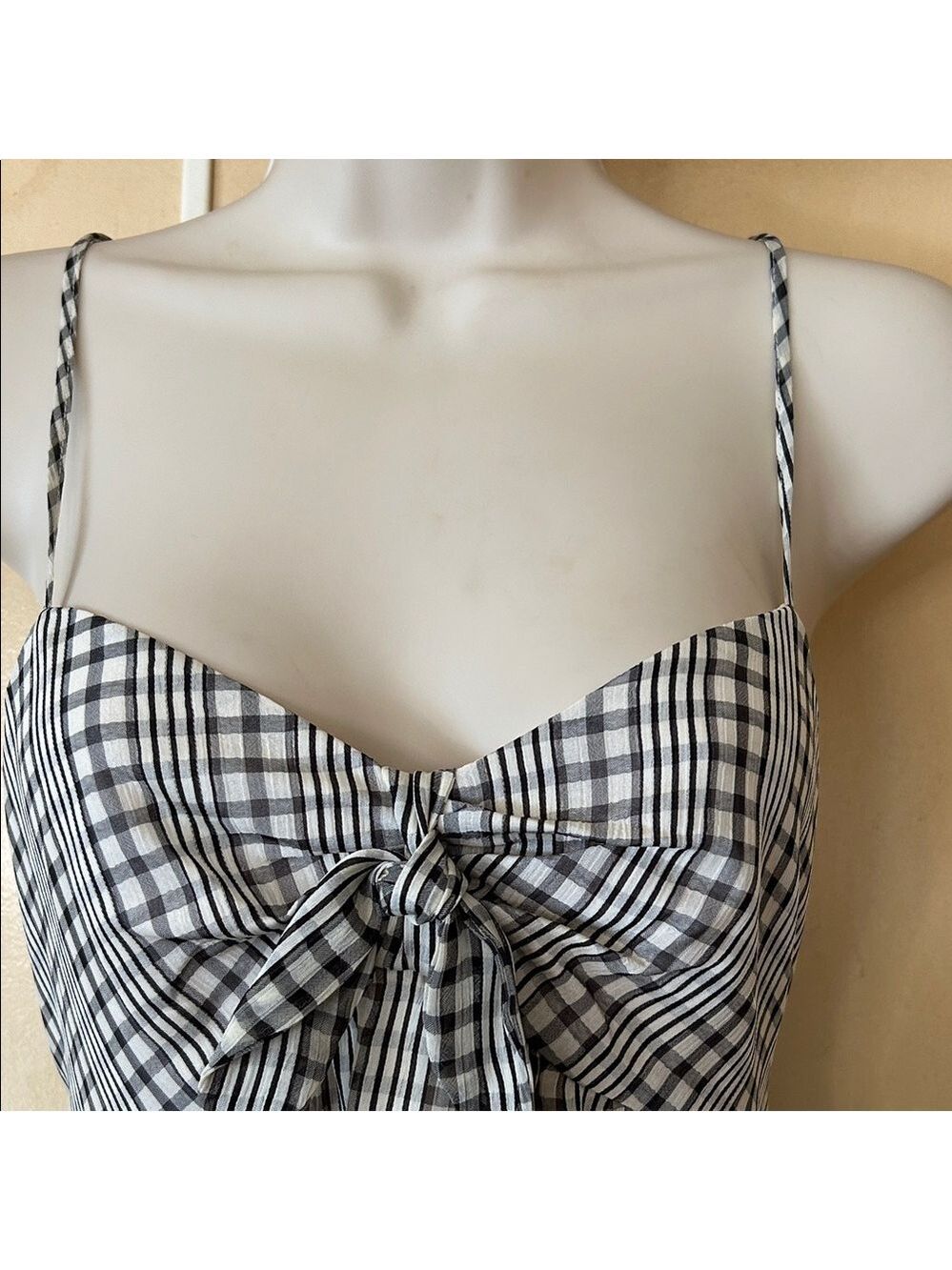 Calvin Klein Black and White Plaid Maxi Dress size 0 - Picture 2 of 11